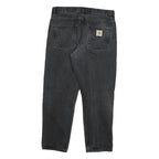 CARHARTT Mens Cotton Blend Black Regular Straight Trousers W32 L28 Workwear