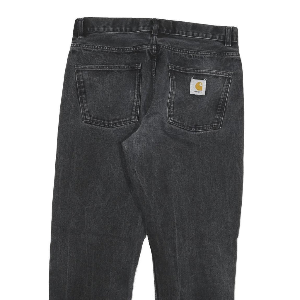 CARHARTT Mens Cotton Blend Black Regular Straight Trousers W32 L28 Workwear