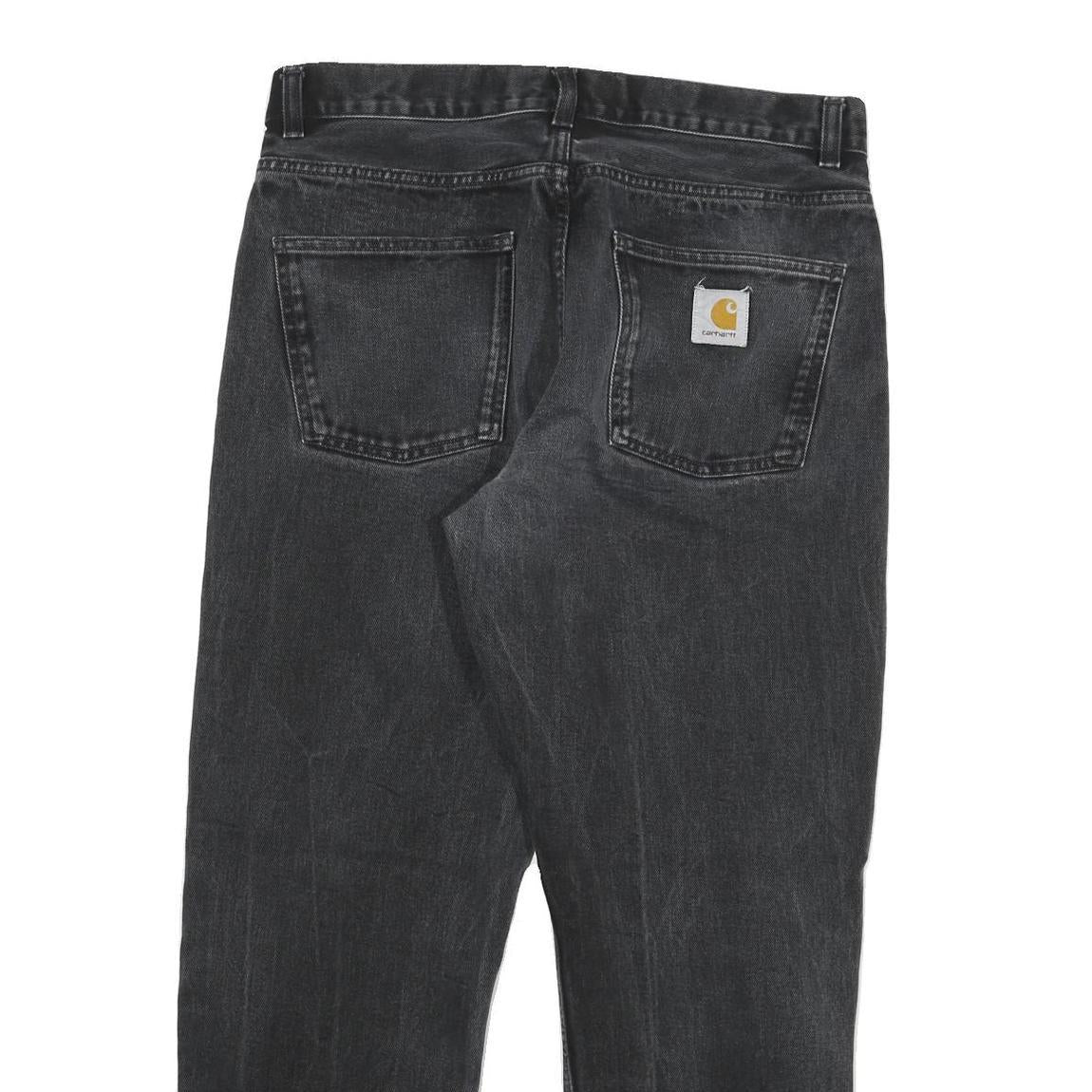 CARHARTT Mens Cotton Blend Black Regular Straight Trousers W32 L28 Workwear