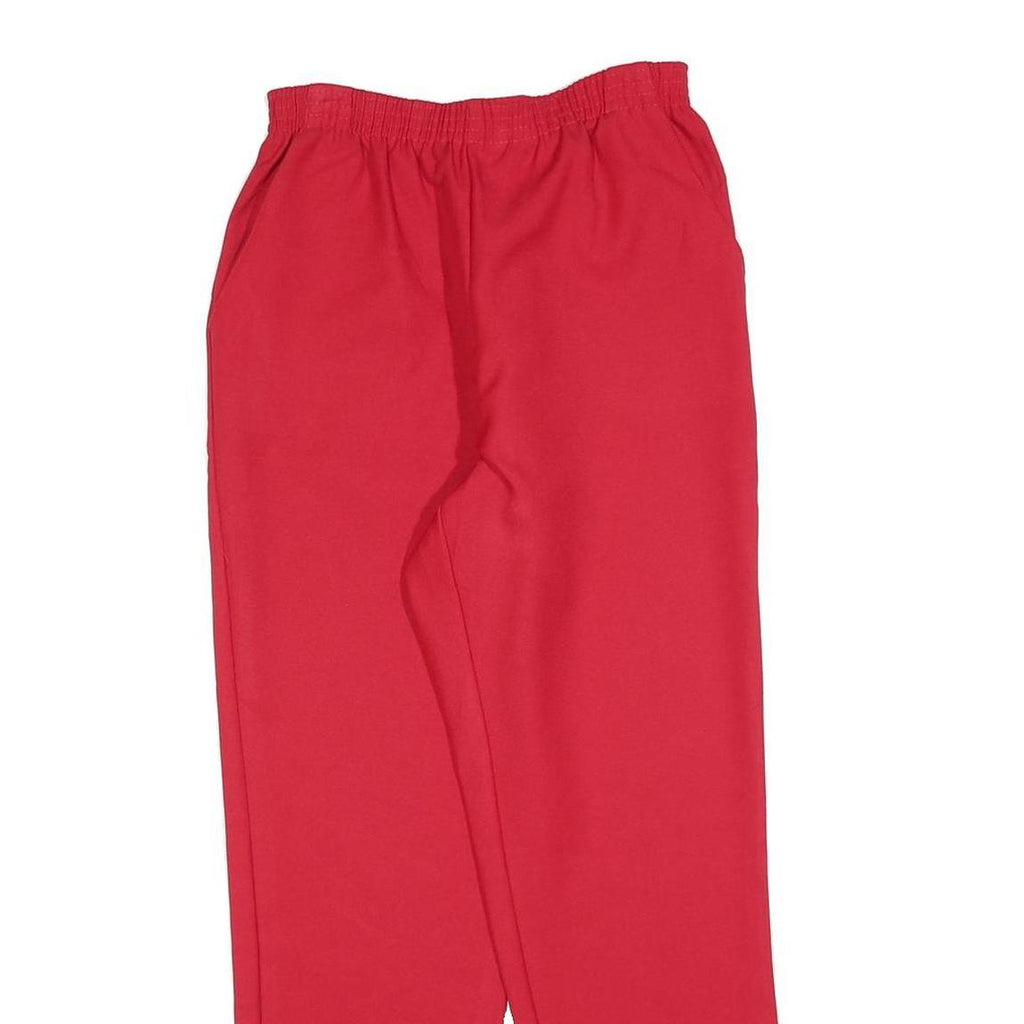 DON KENNY Womens Polyester Red Relaxed Straight Trousers W26 L26 Elastic Waist