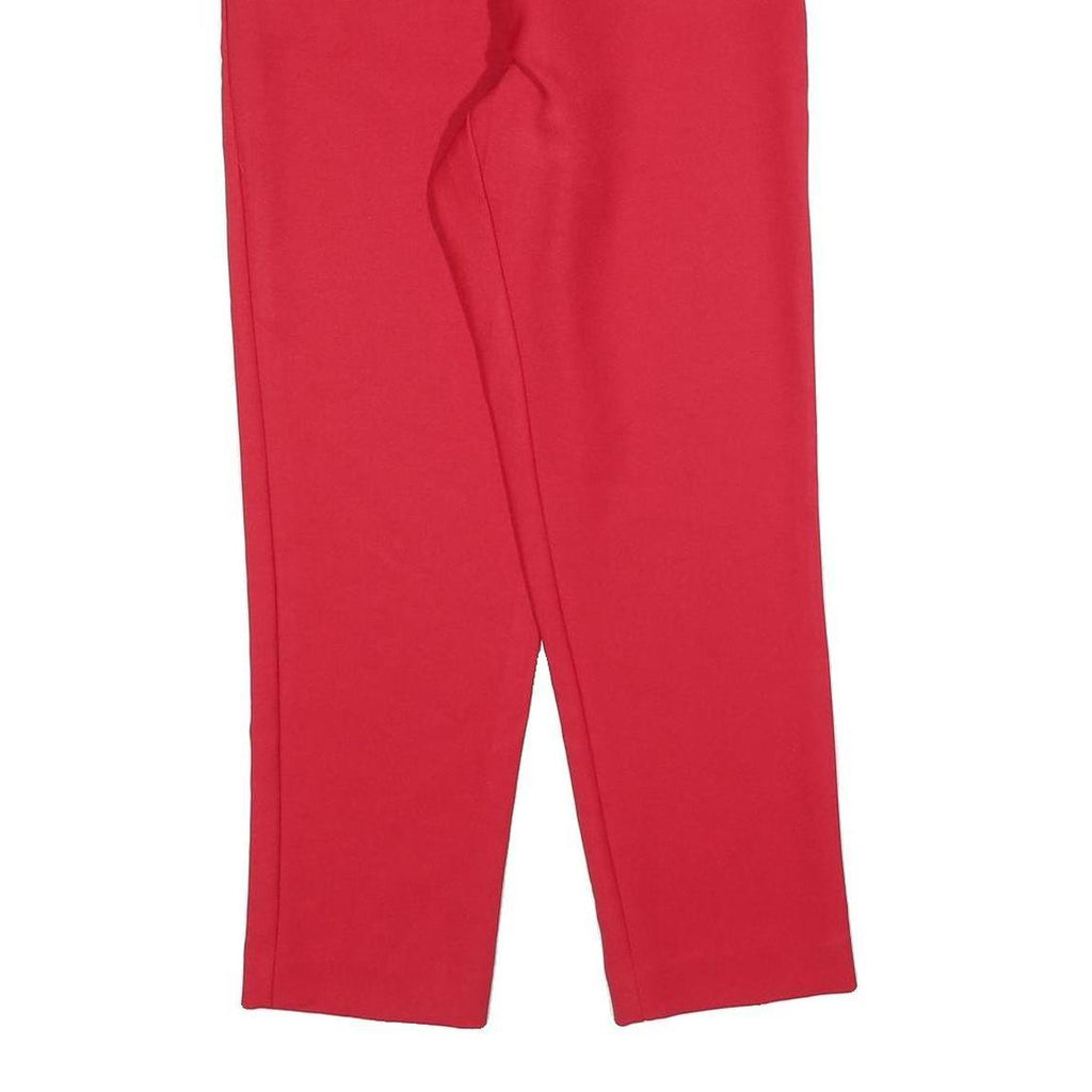 DON KENNY Womens Polyester Red Relaxed Straight Trousers W26 L26 Elastic Waist