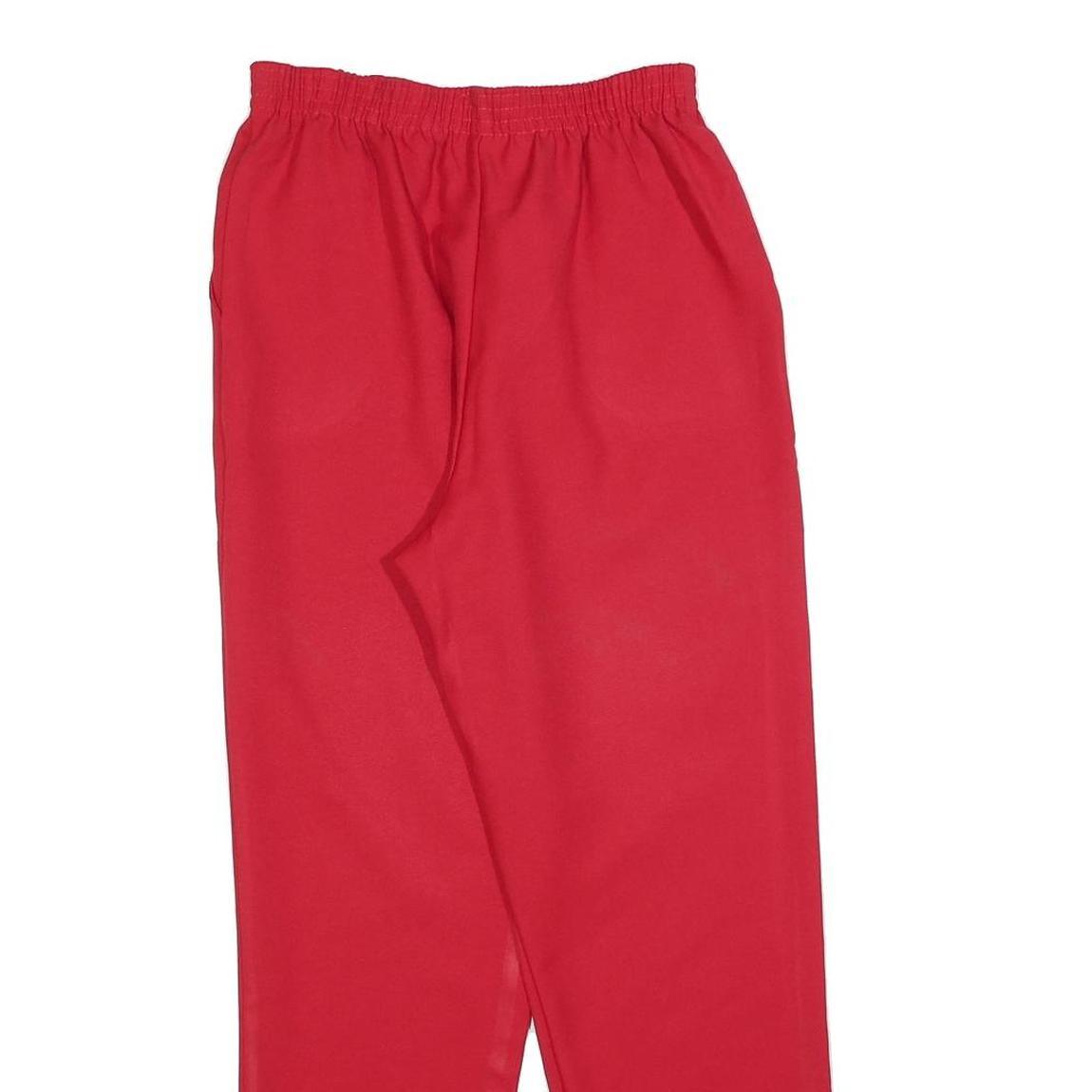 DON KENNY Womens Polyester Red Relaxed Straight Trousers W26 L26 Elastic Waist
