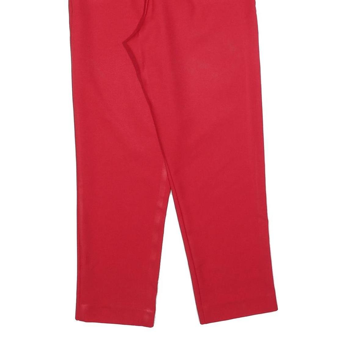 DON KENNY Womens Polyester Red Relaxed Straight Trousers W26 L26 Elastic Waist