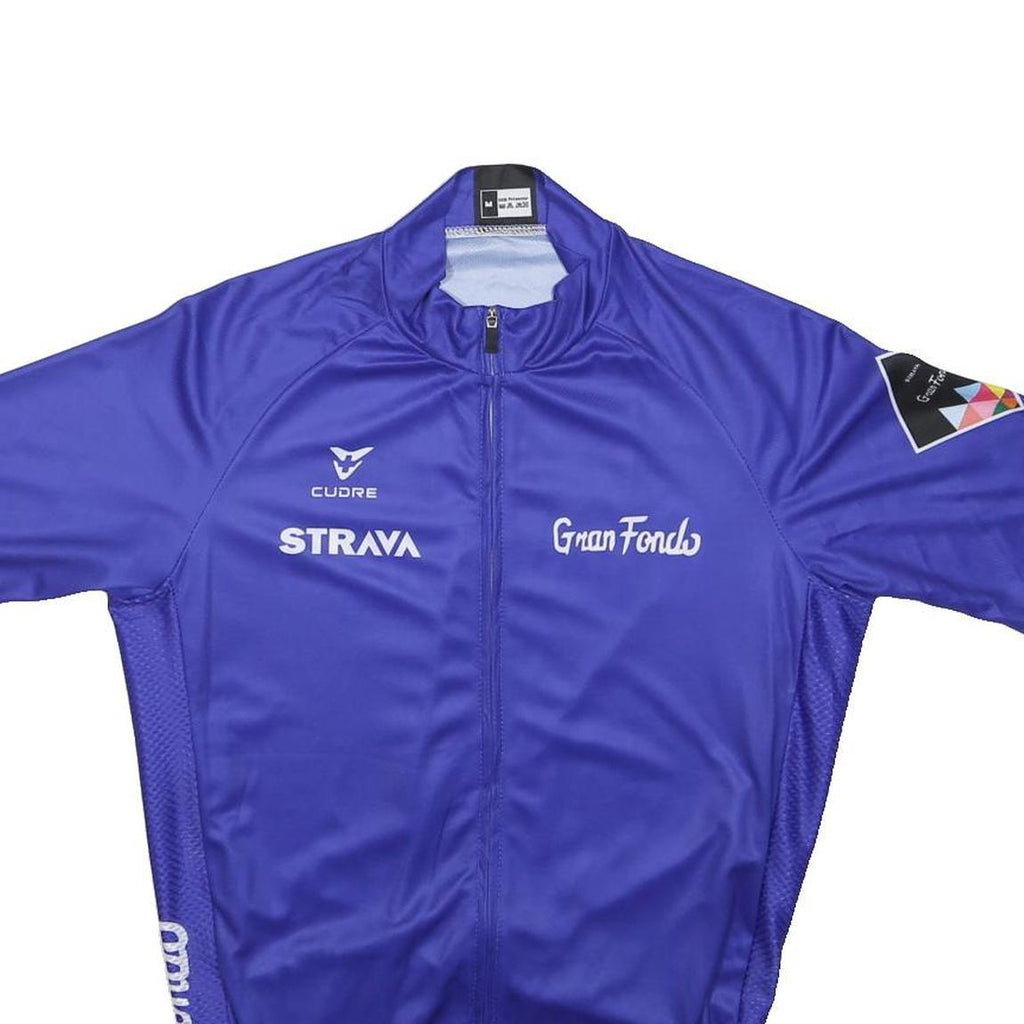 CUDRE Womens Blue Cycling Jersey M Short Sleeve Full Zip Gran Fondo