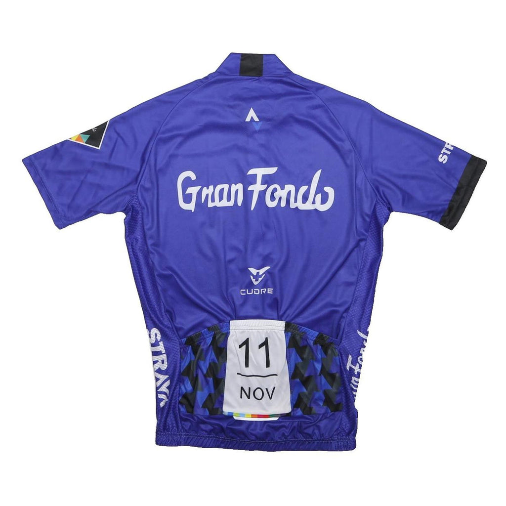 CUDRE Womens Blue Cycling Jersey M Short Sleeve Full Zip Gran Fondo