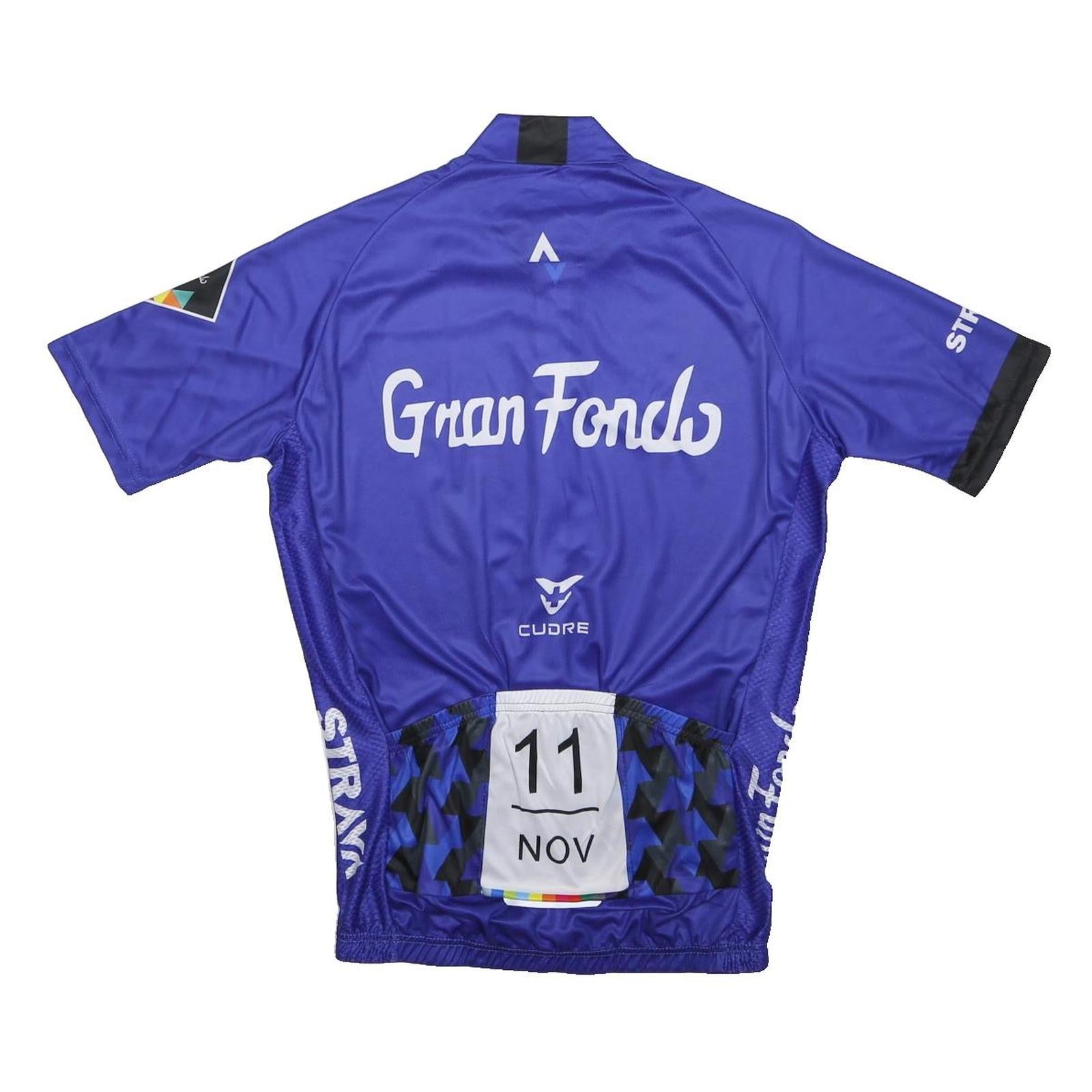 CUDRE Womens Blue Cycling Jersey M Short Sleeve Full Zip Gran Fondo