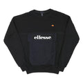 ELLESSE Mens Black & Navy Sweatshirt Crew Neck XS Logo Pocket Sport Casual