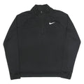NIKE Womens Black 1/4 Zip Sweatshirt M Sports Training Athletic Pullover