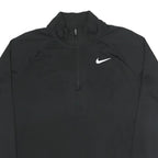 NIKE Womens Black 1/4 Zip Sweatshirt M Sports Training Athletic Pullover