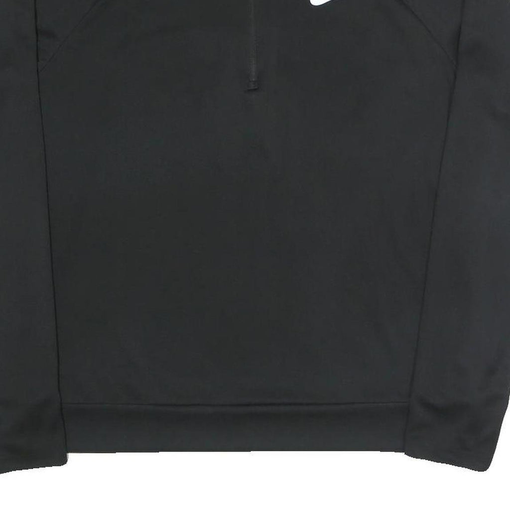 NIKE Womens Black 1/4 Zip Sweatshirt M Sports Training Athletic Pullover