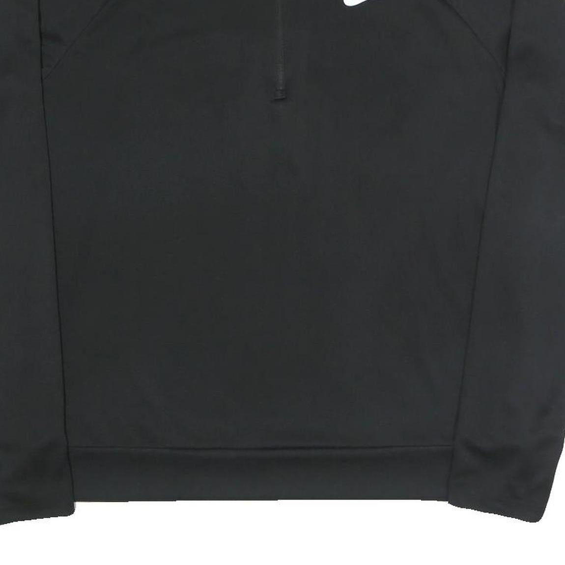 NIKE Womens Black 1/4 Zip Sweatshirt M Sports Training Athletic Pullover