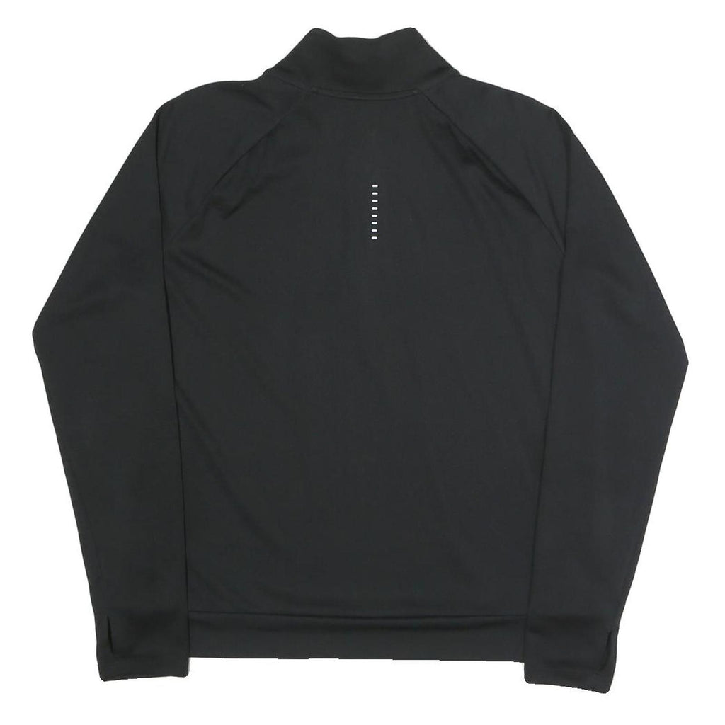 NIKE Womens Black 1/4 Zip Sweatshirt M Sports Training Athletic Pullover