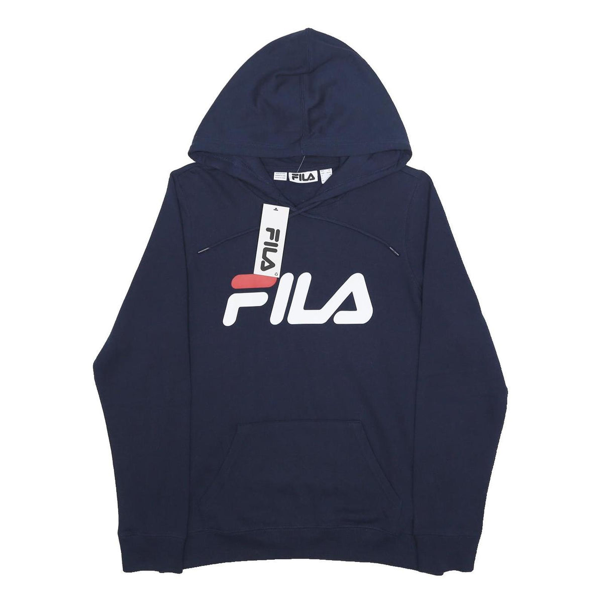 FILA Womens Navy Blue Hoodie XL Cotton Blend Pullover Sweater Casual
