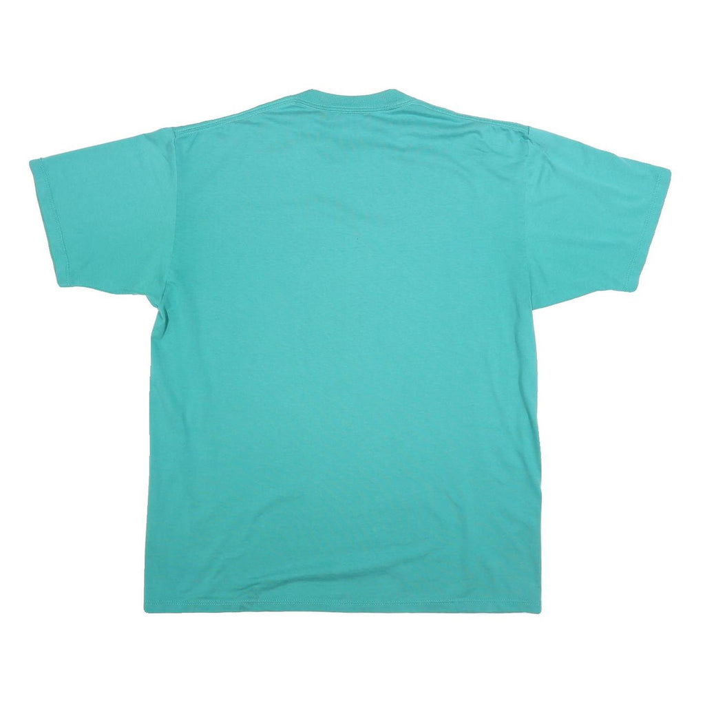 JERZEES Mens Turquoise Blue Ruptured Duck Graphic T-Shirt XL Short Sleeve Crew