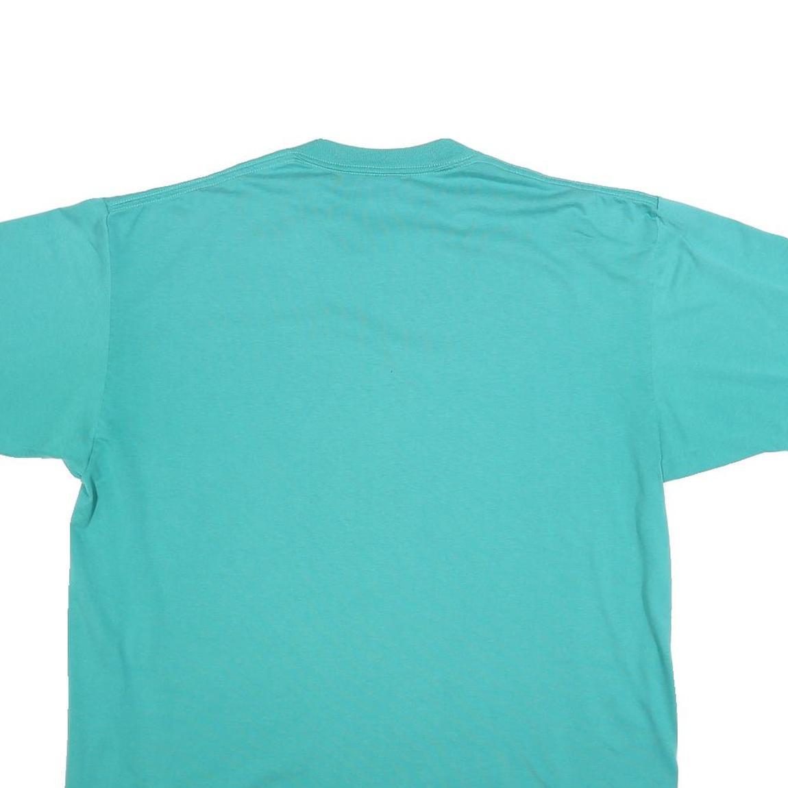 JERZEES Mens Turquoise Blue Ruptured Duck Graphic T-Shirt XL Short Sleeve Crew