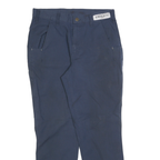CARHARTT Mens Cotton Blend Navy Relaxed Straight Trousers W30 L30 Workwear Zip