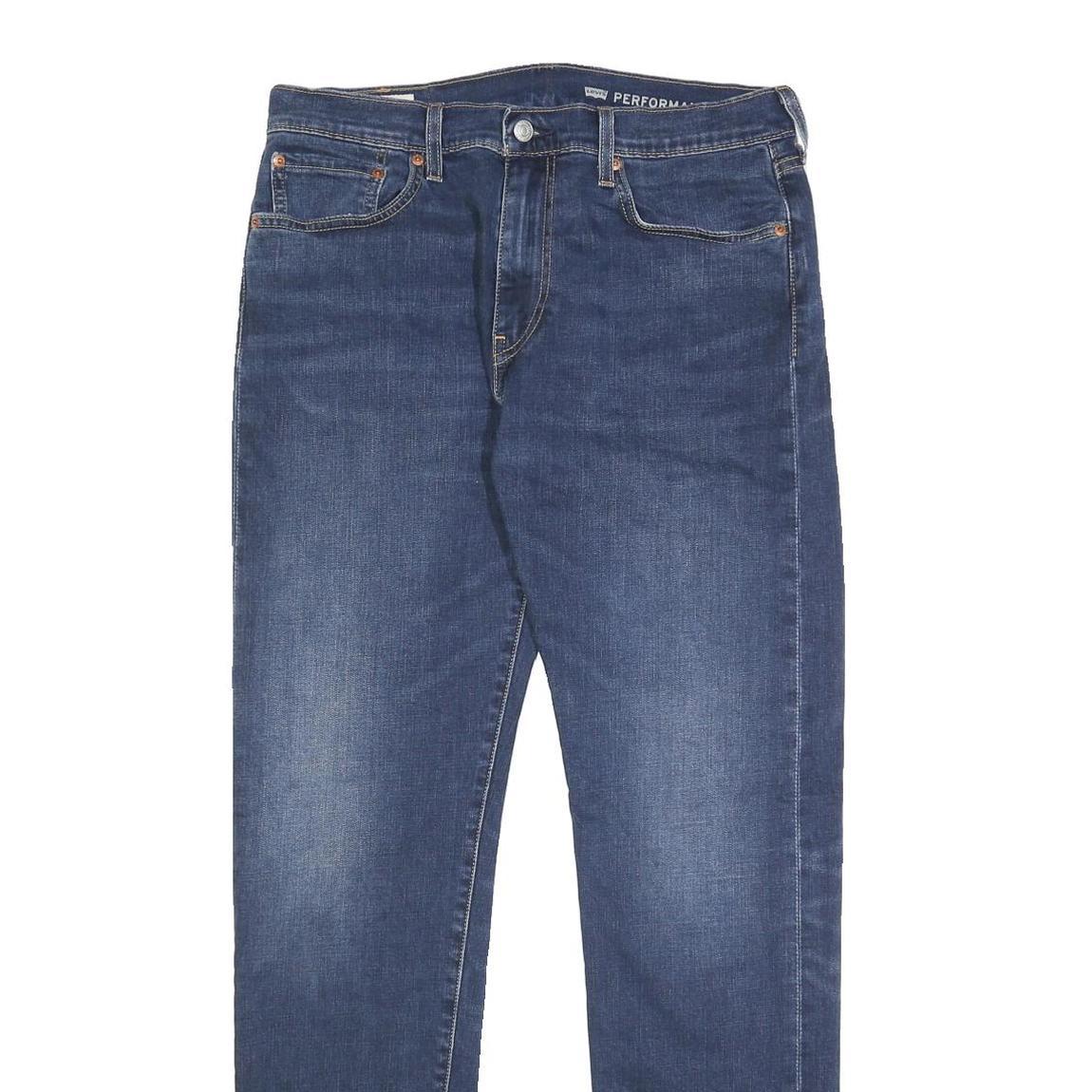 LEVI'S 502 BIG E Mens Jeans Blue Slim Straight Denim Medium W33 L34 Slim Fit Zip