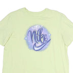 NIKE Womens Yellow Graphic T-Shirt L Short Sleeve Crew Neck Casual Wear