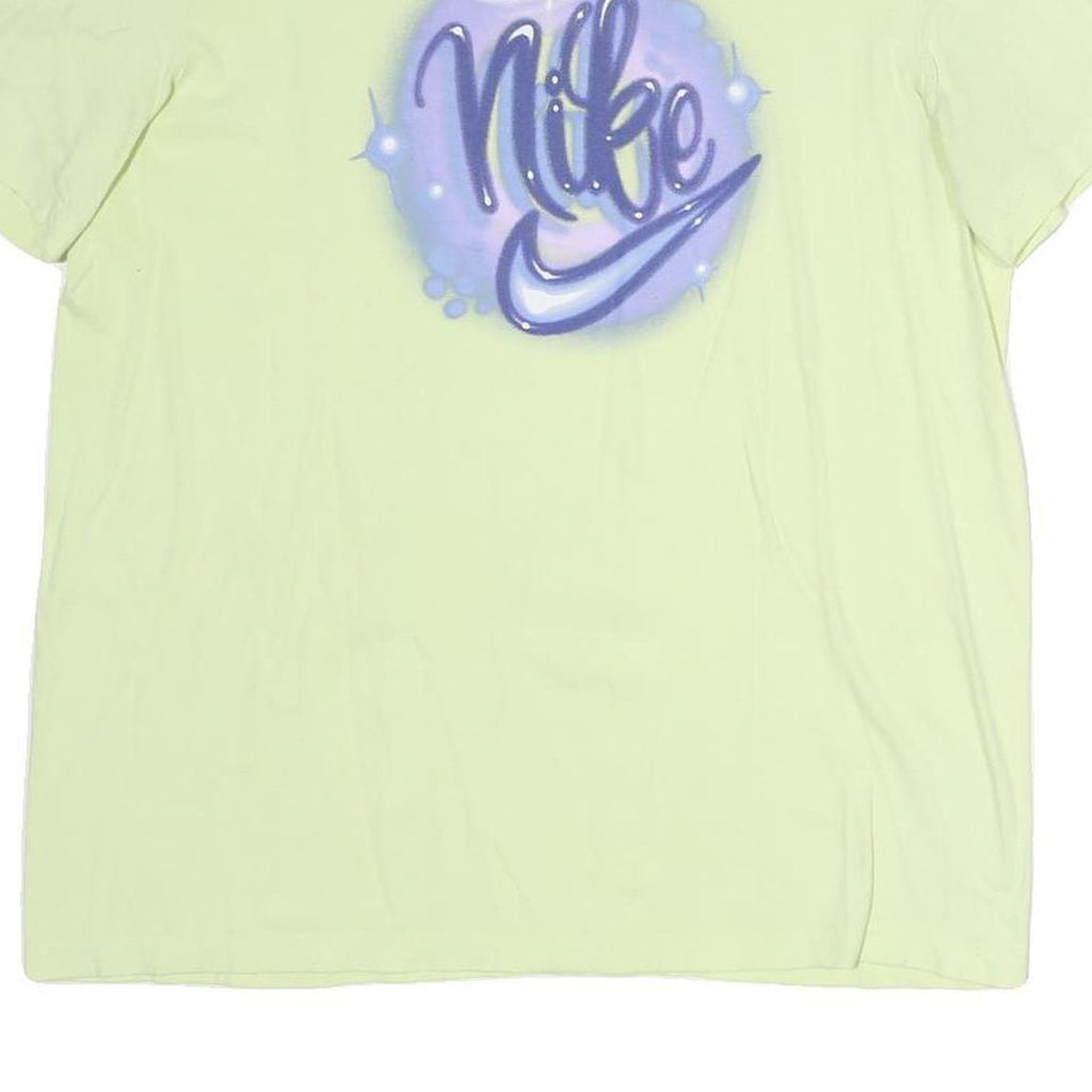 NIKE Womens Yellow Graphic T-Shirt L Short Sleeve Crew Neck Casual Wear