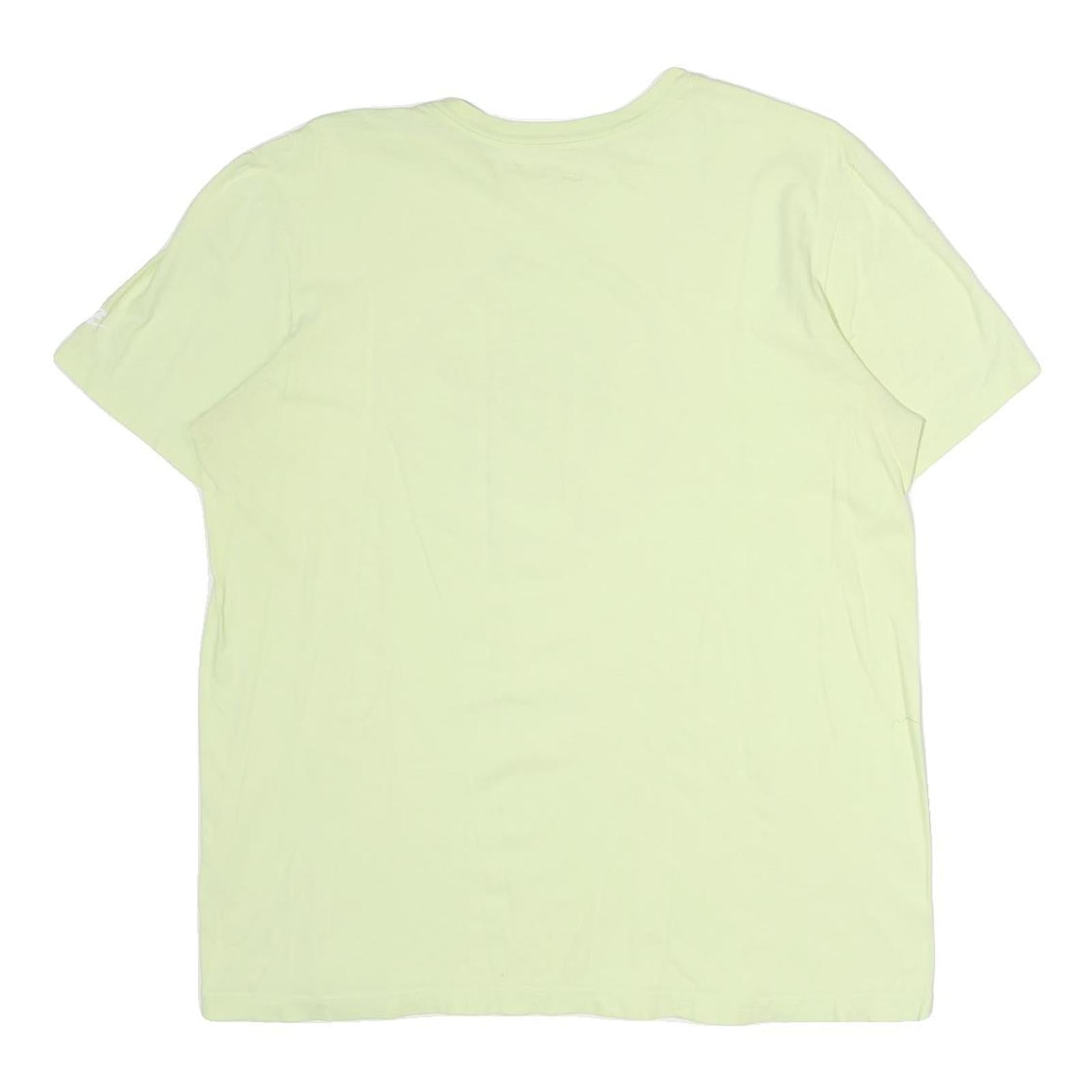 NIKE Womens Yellow Graphic T-Shirt L Short Sleeve Crew Neck Casual Wear