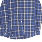 TOMMY HILFIGER Mens Blue Plaid Shirt L Classic Fit Button Up Long Sleeve