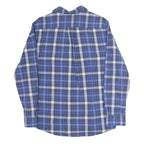 TOMMY HILFIGER Mens Blue Plaid Shirt L Classic Fit Button Up Long Sleeve