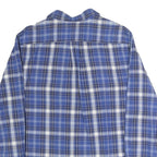TOMMY HILFIGER Mens Blue Plaid Shirt L Classic Fit Button Up Long Sleeve