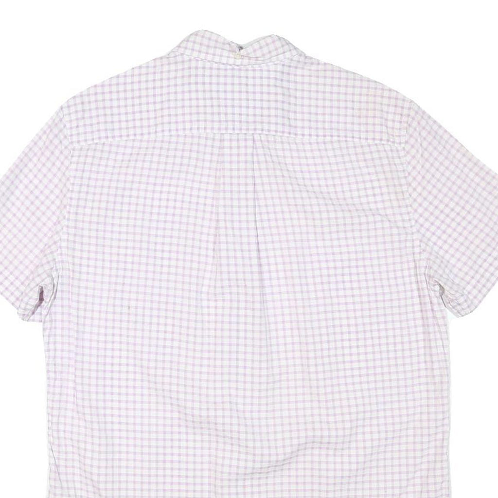 TOMMY HILFIGER Mens White & Pink Checked Shirt M Short Sleeve Button Down Cotton