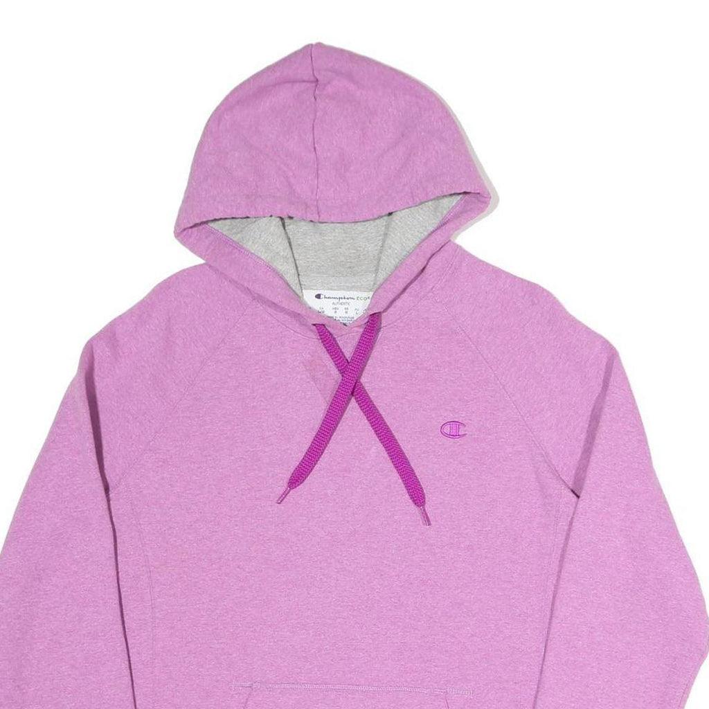 CHAMPION Womens Purple Hoodie L Cotton Blend Pullover L Casual Sweatshirt