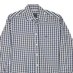 MCGREGOR Mens Blue & White Check Shirt L Cotton Blend Classic Fit Long Sleeve