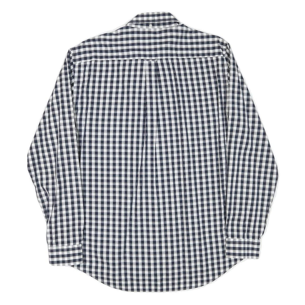 MCGREGOR Mens Blue & White Check Shirt L Cotton Blend Classic Fit Long Sleeve