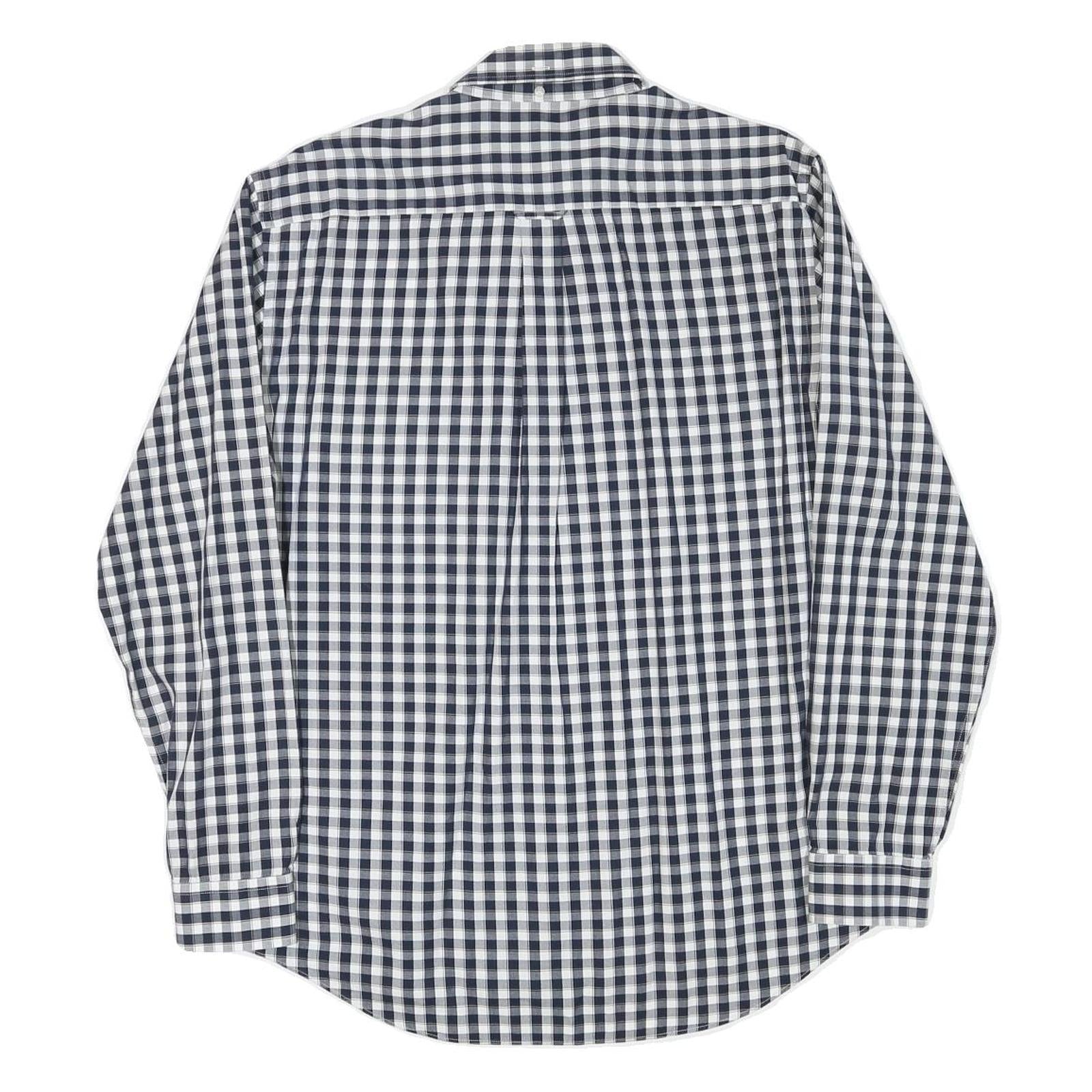 MCGREGOR Mens Blue & White Check Shirt L Cotton Blend Classic Fit Long Sleeve