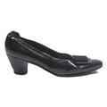 BALLY Womens Black Leather Court Shoes UK 6 Low Chunky Heel Elegant