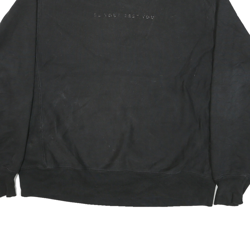 CHAMPION Mens Black Crew Neck L Sweatshirt Rapincoe Embroidered Logo