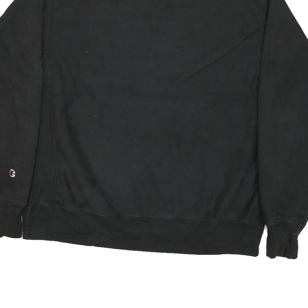 CHAMPION Mens Black Crew Neck L Sweatshirt Rapincoe Embroidered Logo