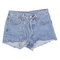 LEVI'S Womens Shorts Blue Denim Cut-Off XS W24 Retro Casual Summer