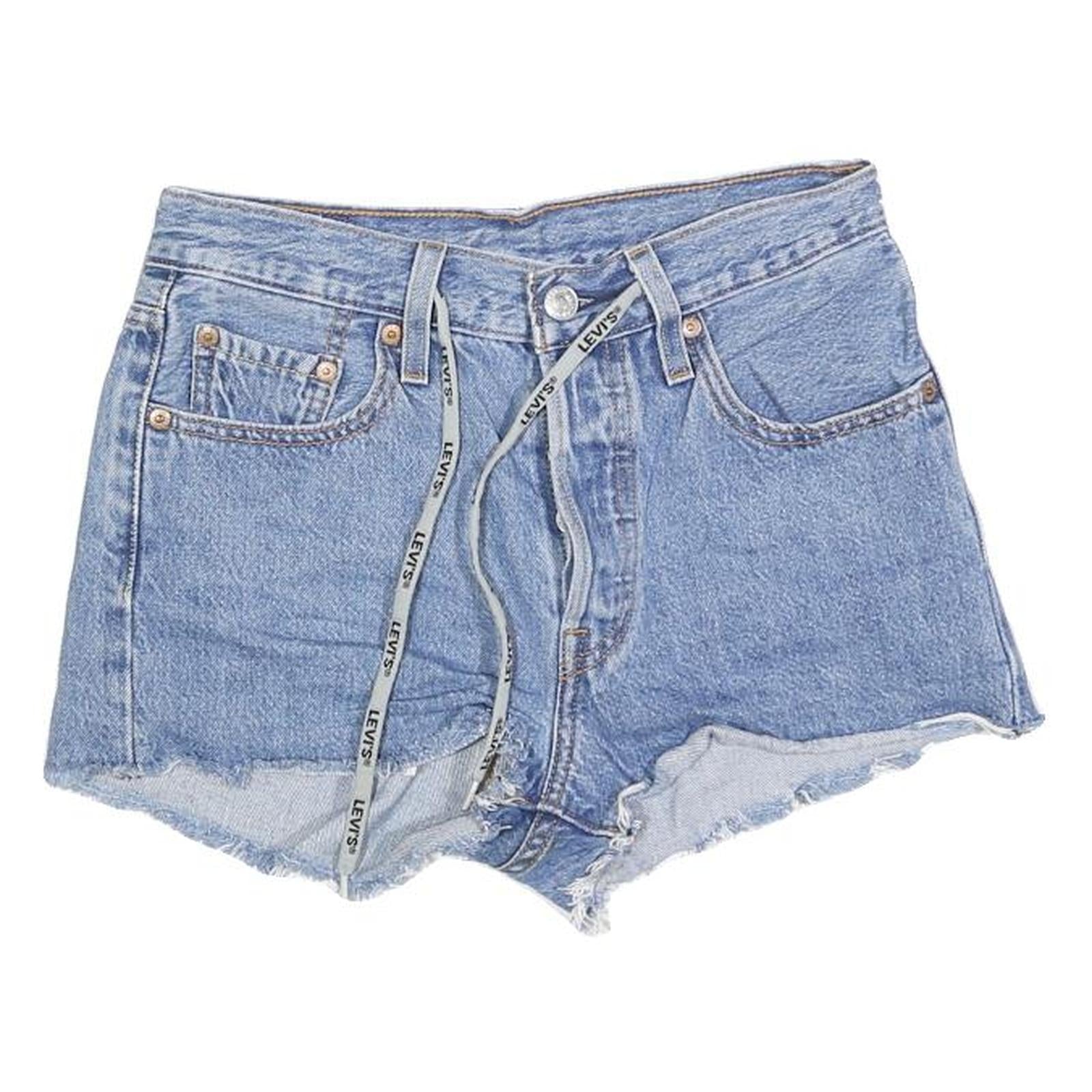LEVI'S Womens Shorts Blue Denim Cut-Off XS W24 Retro Casual Summer