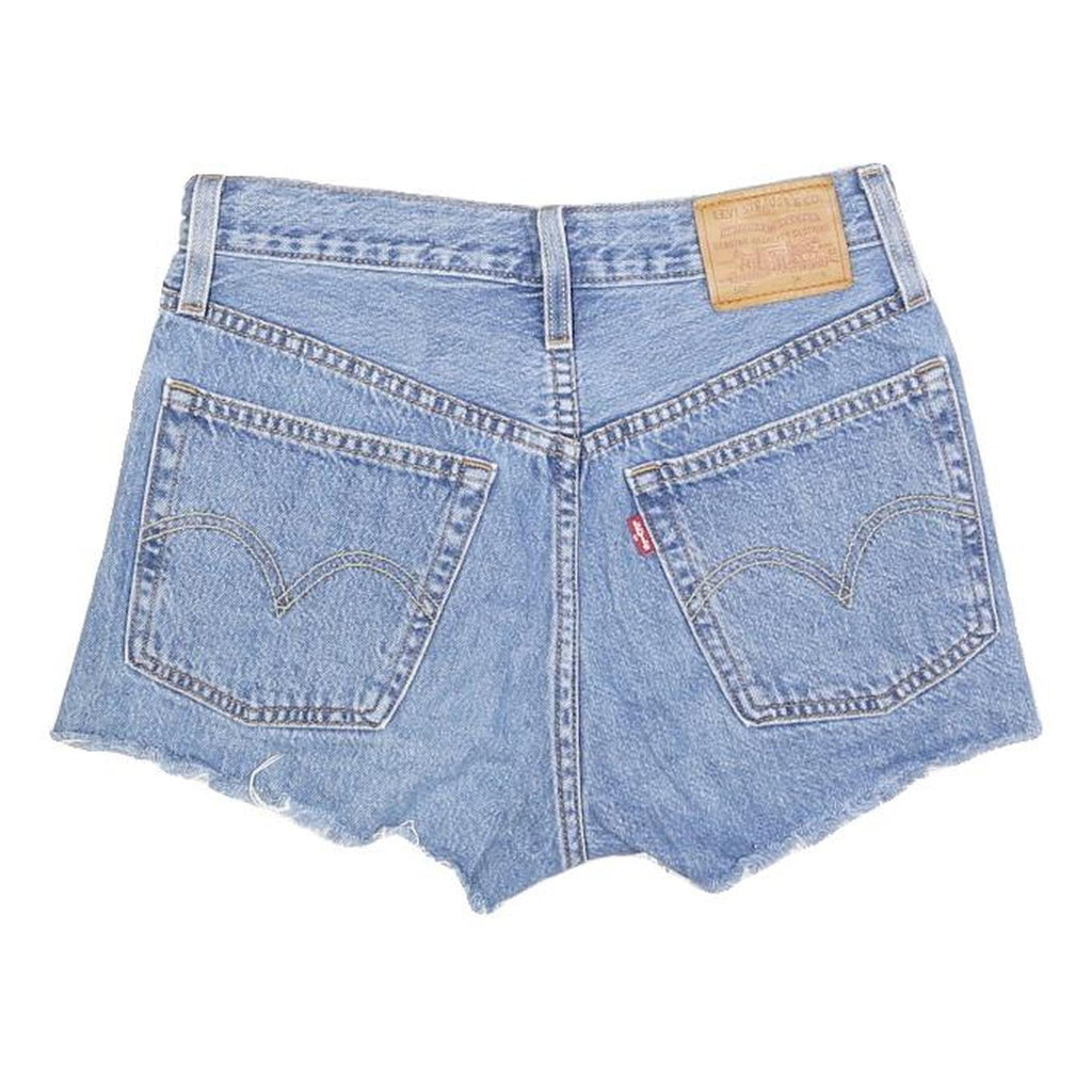 LEVI'S Womens Shorts Blue Denim Cut-Off XS W24 Retro Casual Summer