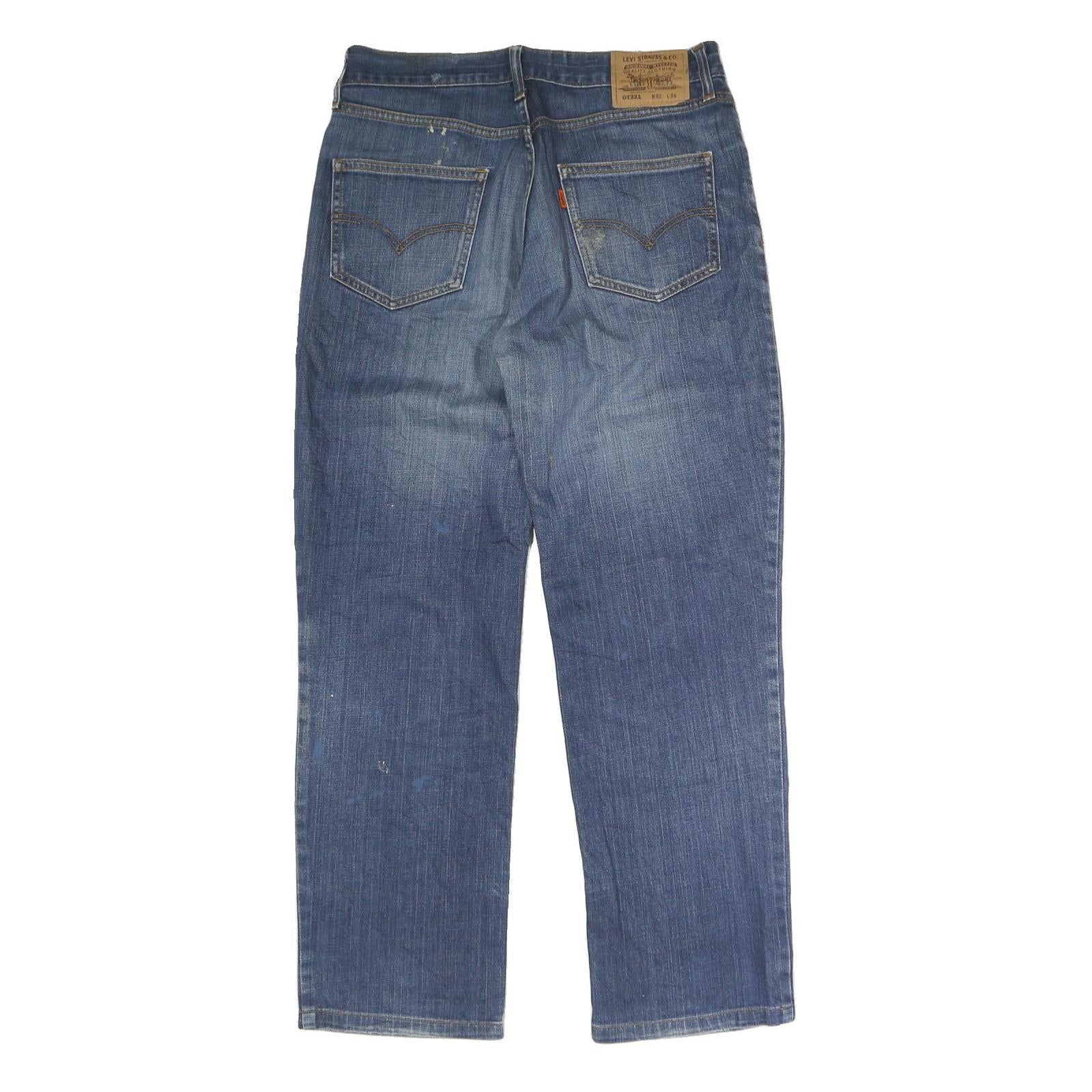 LEVI'S Mens Jeans Blue Regular Straight Denim W32 L30 Casual Classic Button
