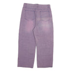 Womens Relaxed Purple Jeans Cotton Blend Zip W34 L24 Wide Leg Casual Vintage