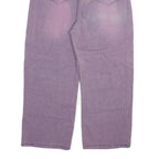 Womens Relaxed Purple Jeans Cotton Blend Zip W34 L24 Wide Leg Casual Vintage
