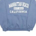 GILDAN Mens Blue Crew Neck M Manhattan Beach California Sweatshirt Cotton Blend