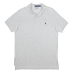 POLO RALPH LAUREN Mens Grey Short Sleeve Plain L Cotton Polo Shirt Classic