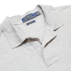 POLO RALPH LAUREN Mens Grey Short Sleeve Plain L Cotton Polo Shirt Classic