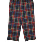 LIZ CLAIBORNE Womens Wool Blend Relaxed Trousers Red Blue Plaid W26 L30