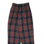 LIZ CLAIBORNE Womens Wool Blend Relaxed Trousers Red Blue Plaid W26 L30