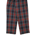 LIZ CLAIBORNE Womens Wool Blend Relaxed Trousers Red Blue Plaid W26 L30