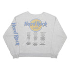 HARD ROCK CAFE Womens Grey Sweatshirt S Logo Print Casual Crew Neck Long Sleeve