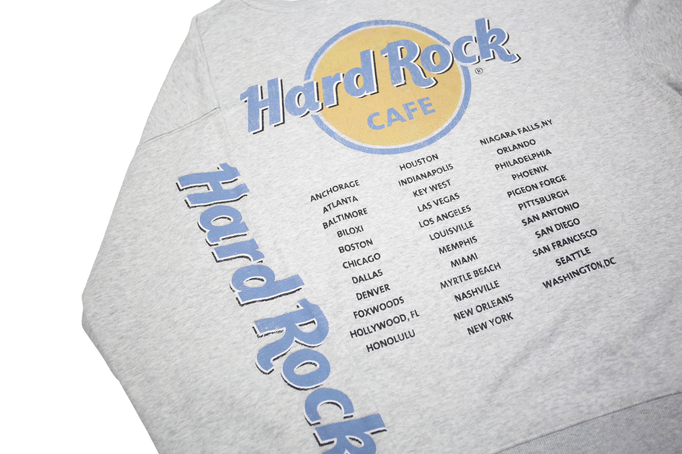 HARD ROCK CAFE Womens Grey Sweatshirt S Logo Print Casual Crew Neck Long Sleeve