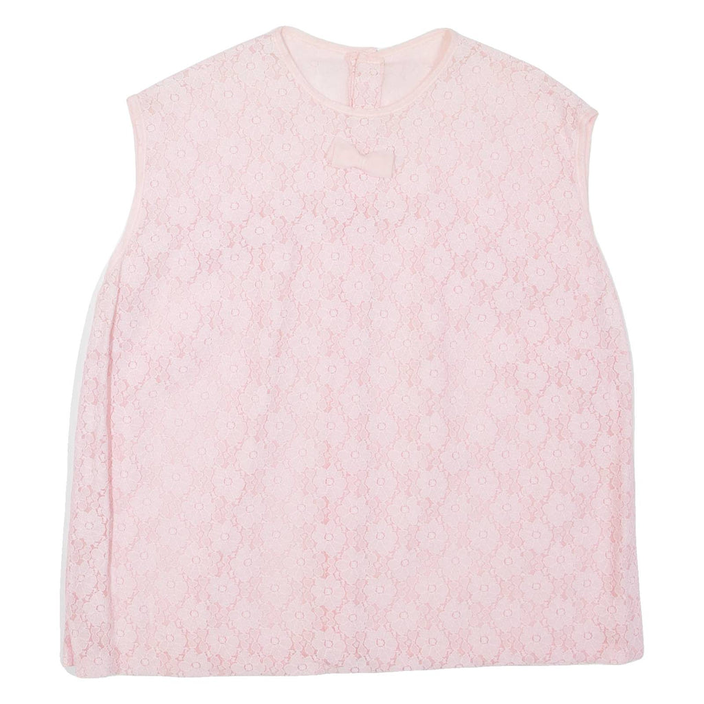 Lace Womens Top Pink Sleeveless L